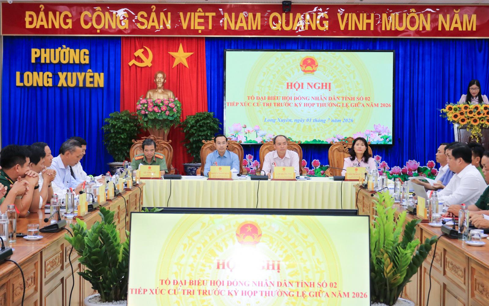 Đại biểu HĐND tỉnh tiếp xúc cử tri hai phường Long Xuyên và Bình Đức Tổ đại biểu số 2 HĐND tỉnh An Giang khóa XI, nhiệm kỳ 2026-2031 tiếp xúc cử tri