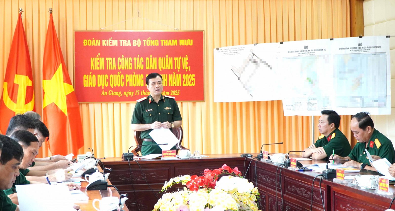 Đoàn kiểm tra của Bộ Tổng Tham mưu làm việc tại An Giang