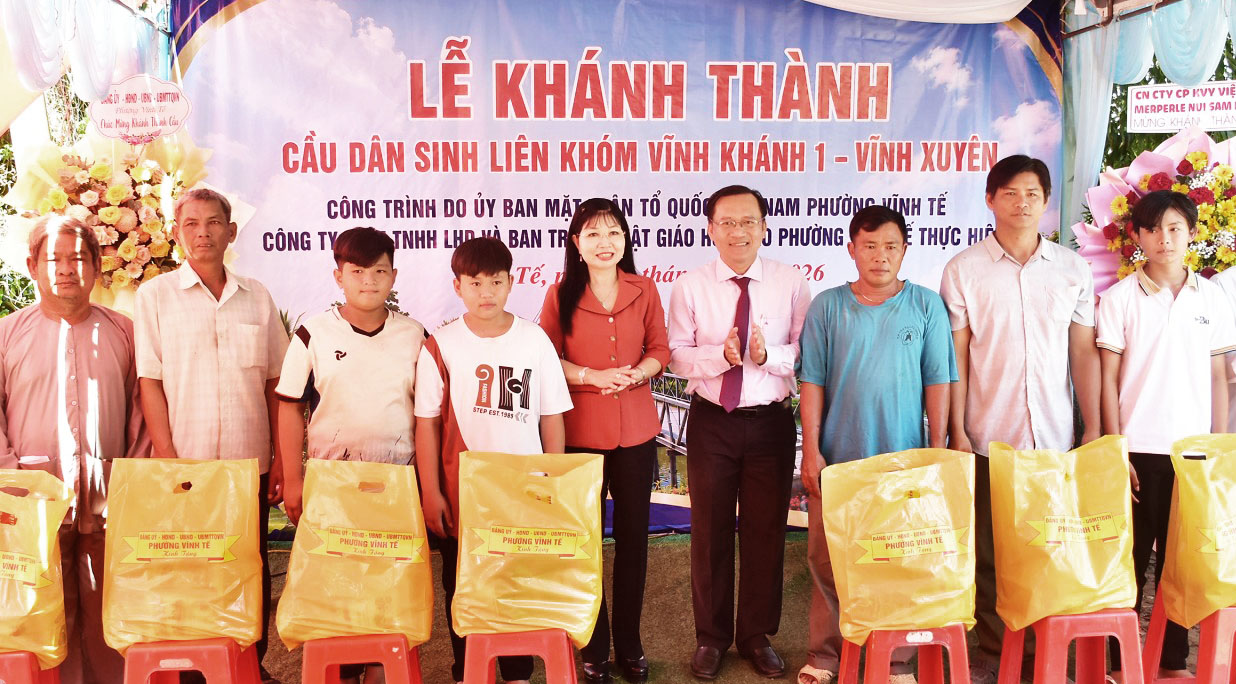 Phường Vĩnh Tế khánh thành cầu liên khóm Vĩnh Khánh 1 - Vĩnh Xuyên