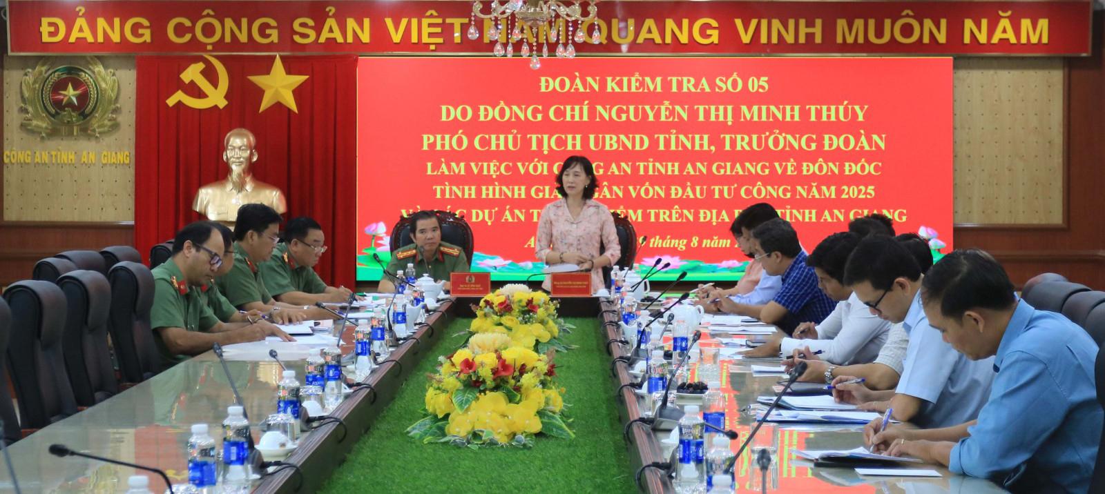 Phó Chủ tịch UBND tỉnh Nguyễn Thị Minh Thúy phát biểu chỉ đạo