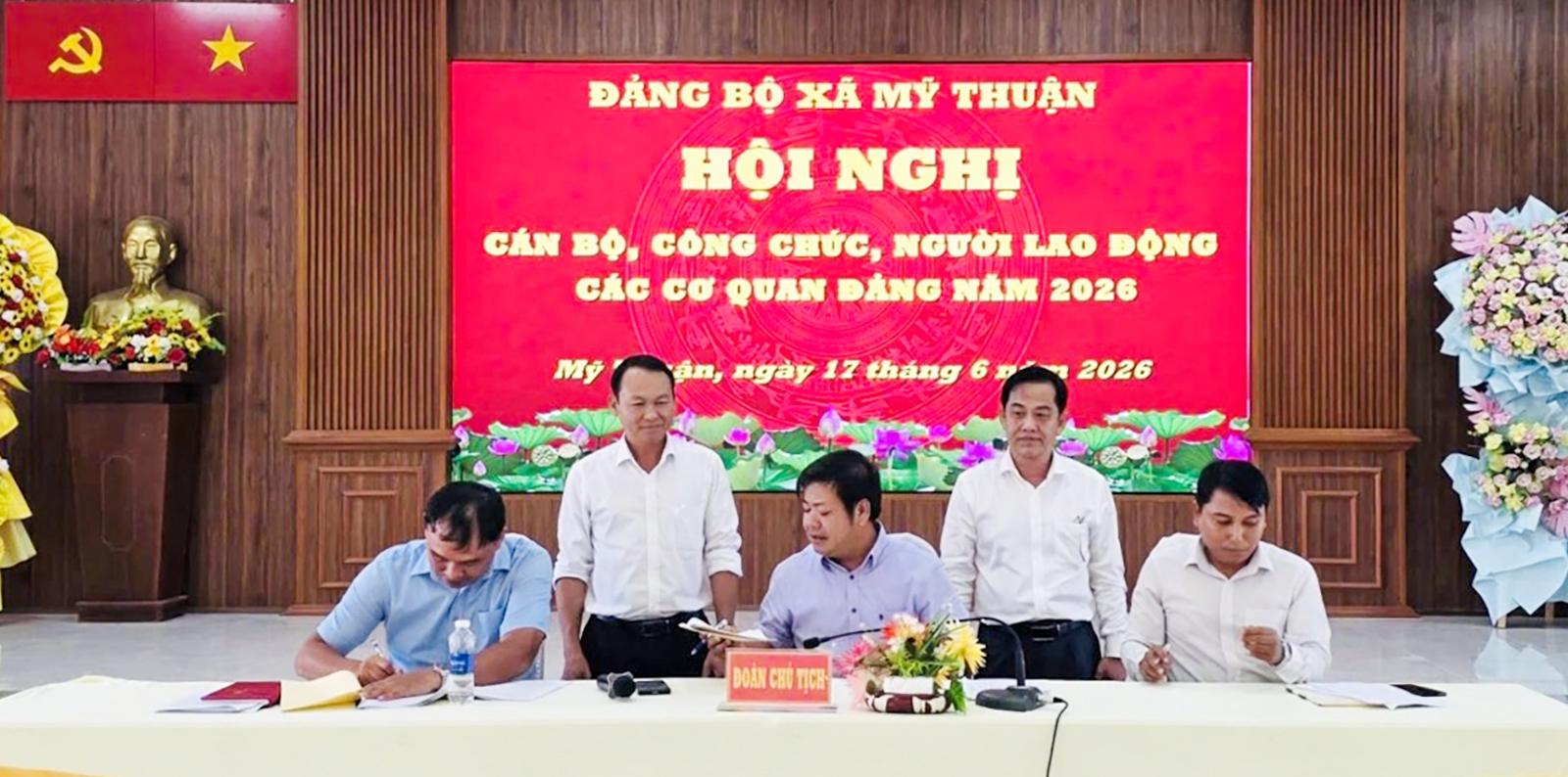 Hội nghị cán bộ, công chức, người lao động các cơ quan Đảng xã Mỹ Thuận năm 2026