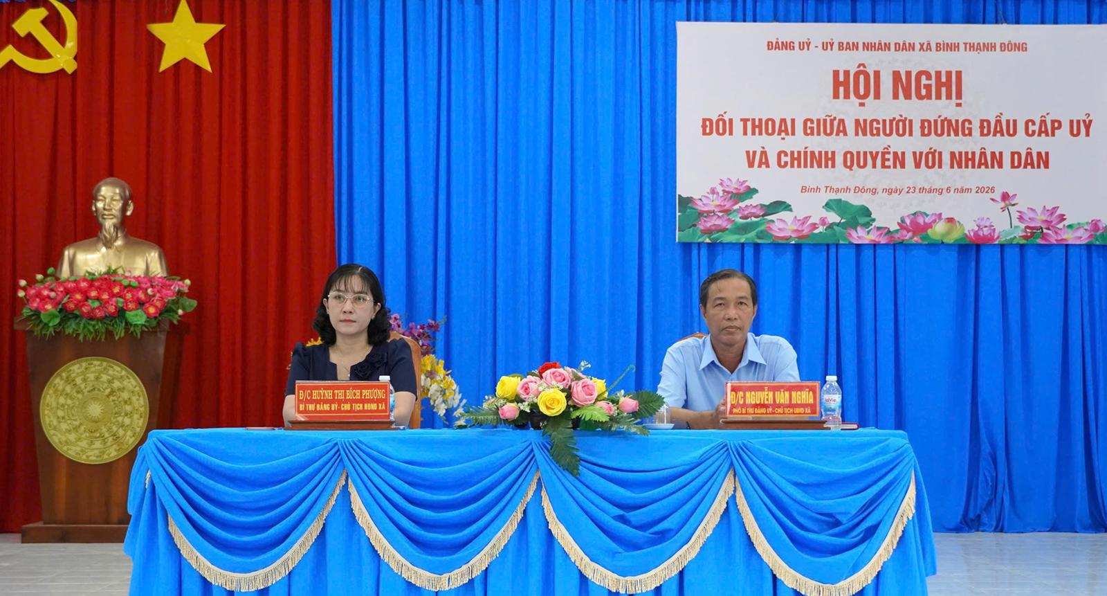 Cấp ủy, chính quyền xã Bình Thạnh Đông đối thoại với Nhân dân đợt 2 năm 2026