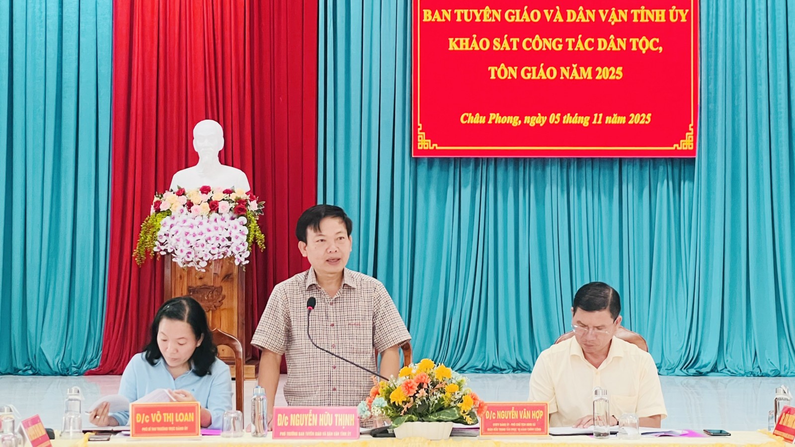 Khảo sát công tác dân tộc, tôn giáo tại xã Châu Phong