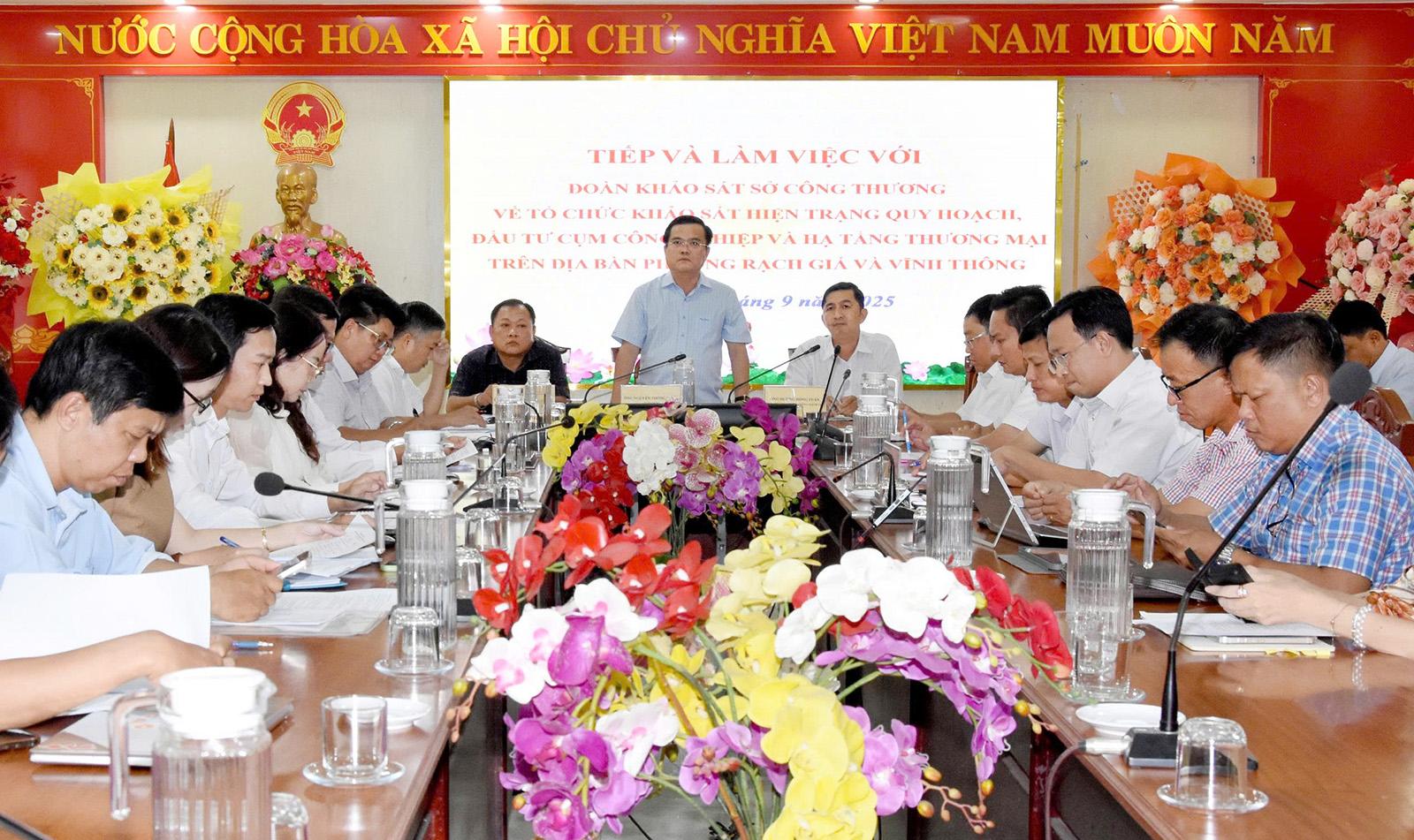 Sở Công Thương rà soát quy hoạch, đầu tư cụm công nghiệp và hạ tầng thương mại tại phường Rạch Giá và Vĩnh Thông