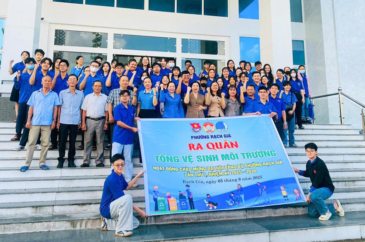 Phường Rạch Giá chào mừng Đại hội Đảng