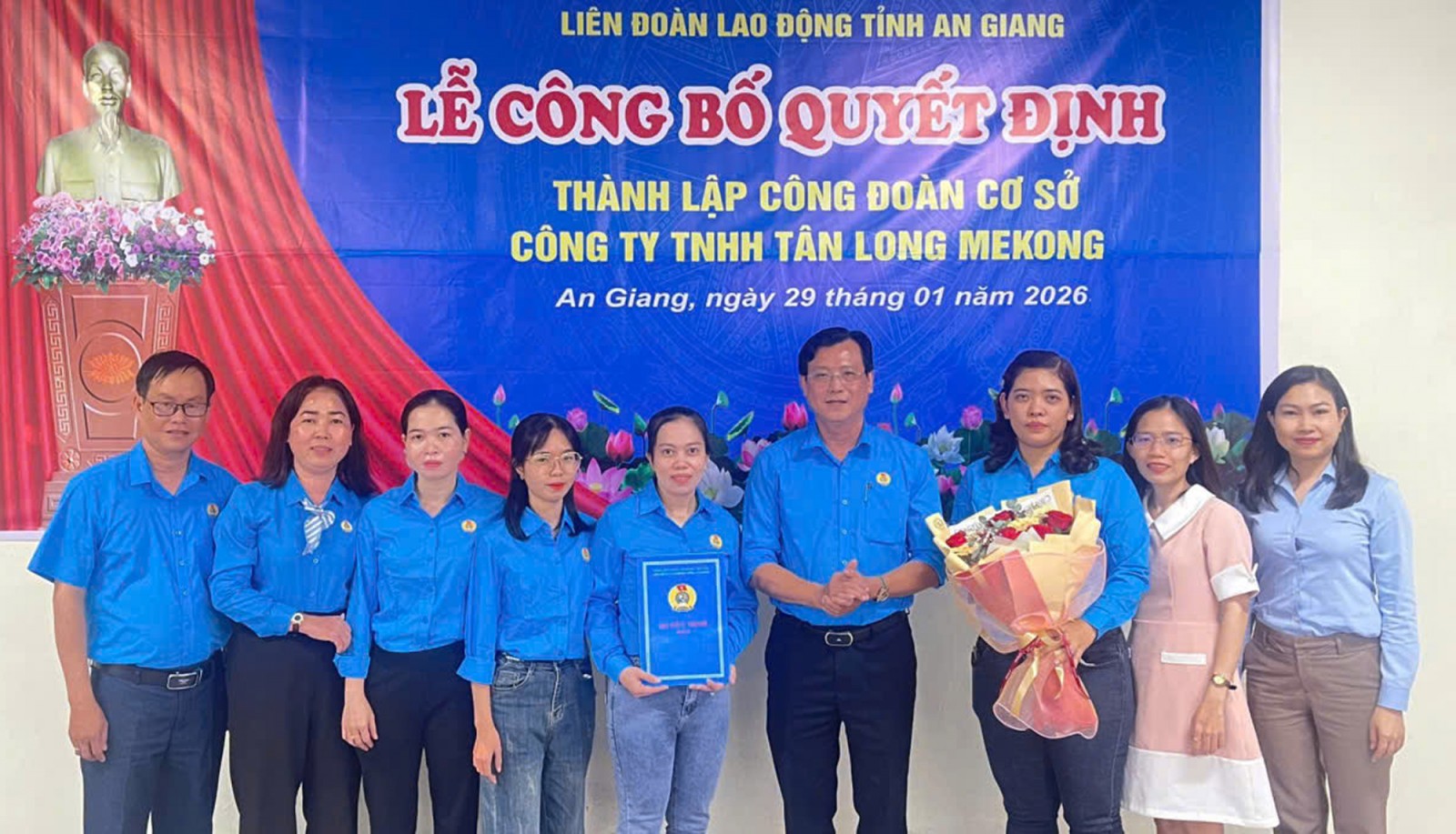 Thành lập Công đoàn cơ sở Công ty TNHH Tân Long Mekong