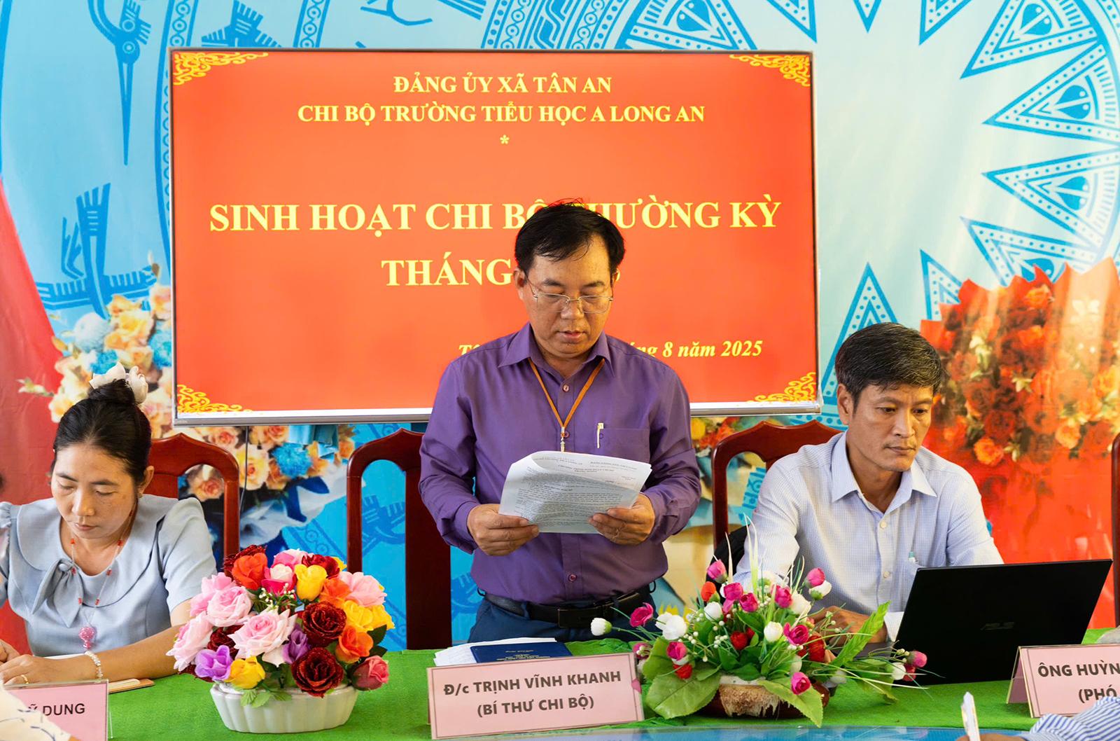 Trường tiểu học nâng chất sinh hoạt chi bộ
