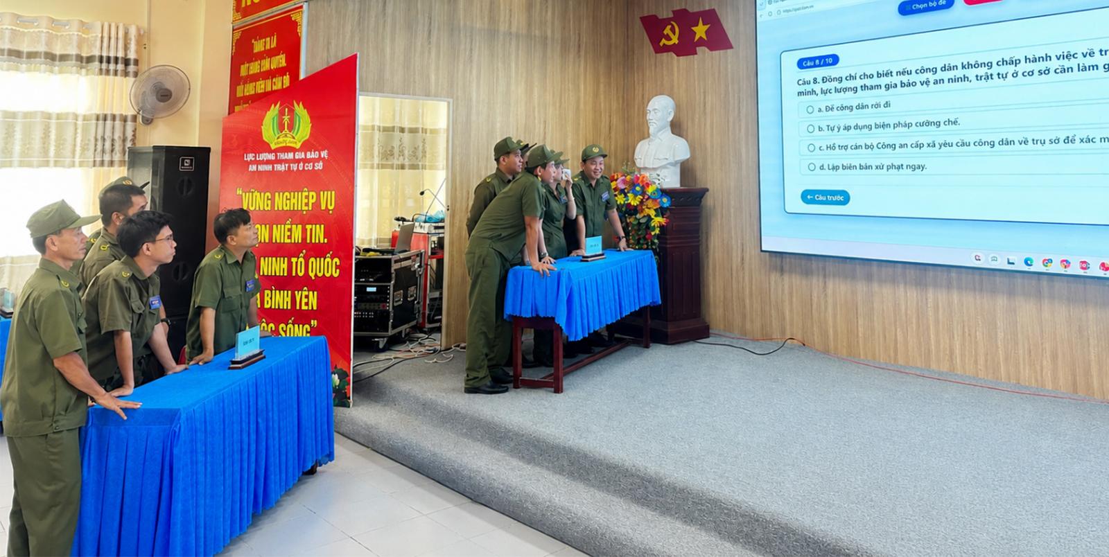 19 ấp tham gia Hội thi Lực lượng tham gia bảo vệ an ninh, trật tự ở cơ sở giỏi xã Đông Hòa