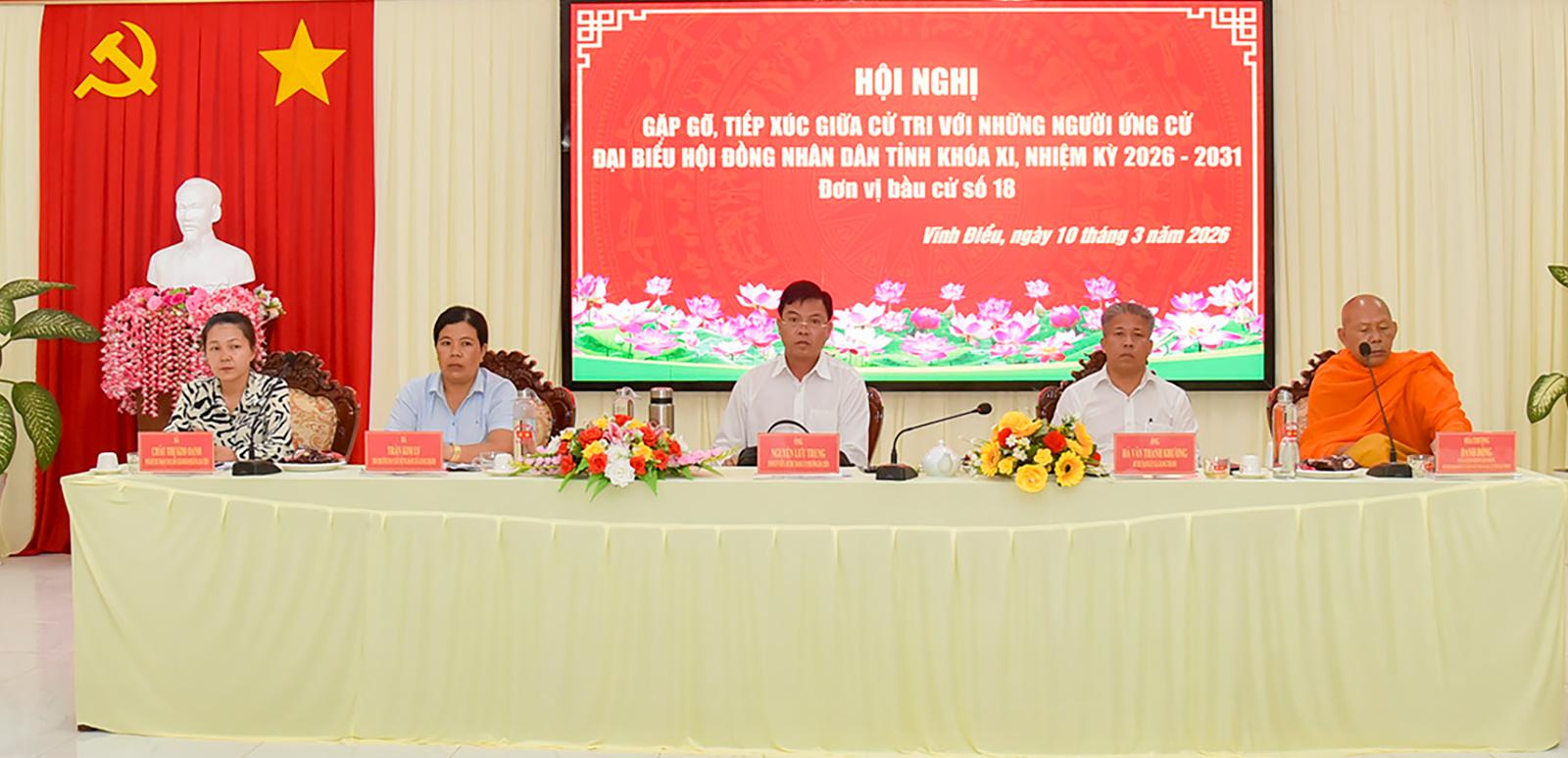 Ứng cử viên đại biểu HĐND tỉnh tiếp xúc cử tri 2 xã Giang Thành và Vĩnh Điều
