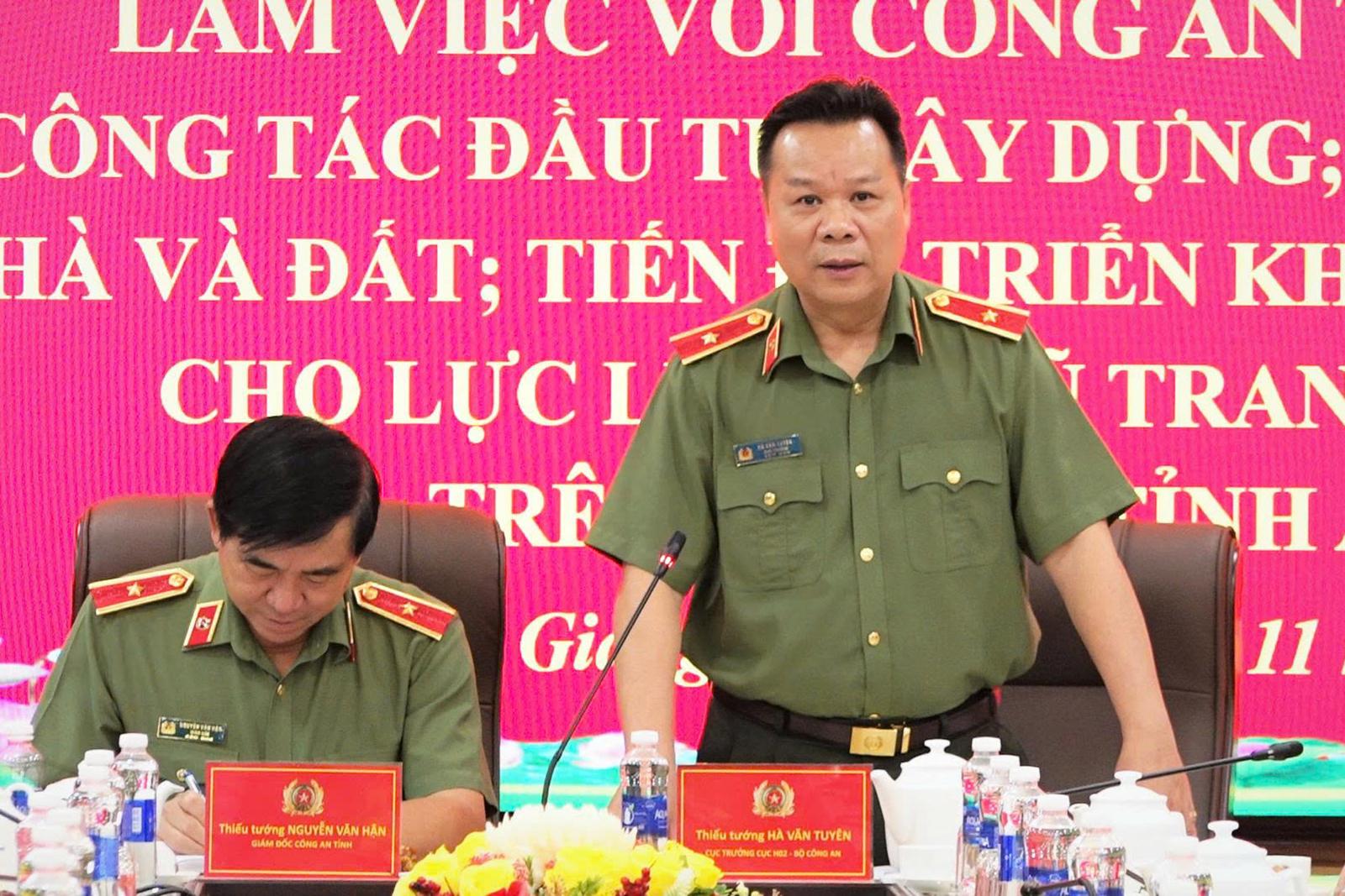 Cục Quản lý xây dựng và doanh trại làm việc với Công an tỉnh An Giang về công tác đầu tư xây dựng