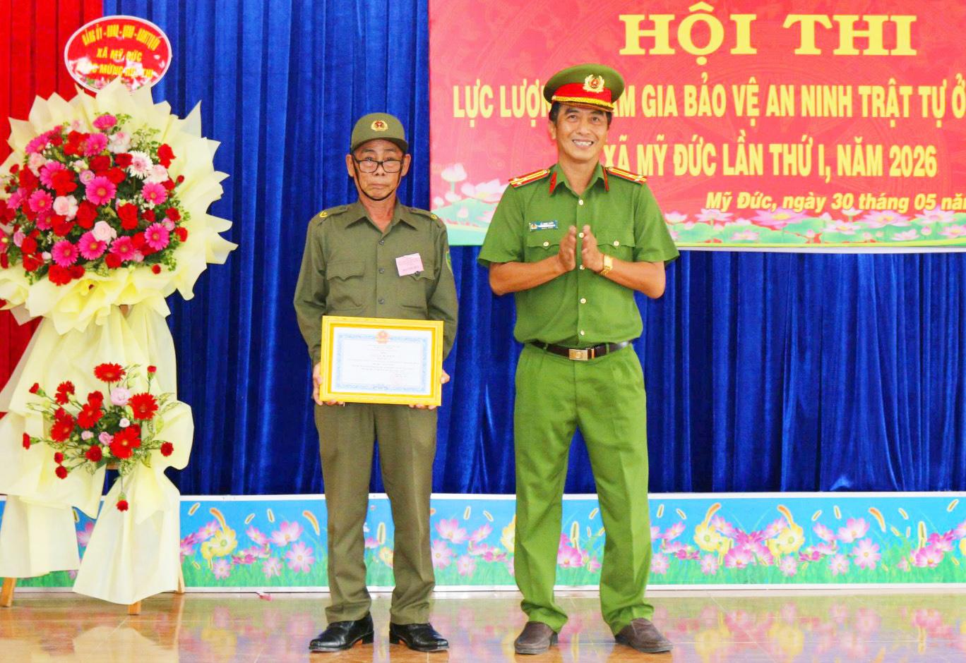Xã Mỹ Đức tổ chức hội thi lực lượng tham gia bảo vệ an ninh, trật tự ở cơ sở giỏi năm 2026