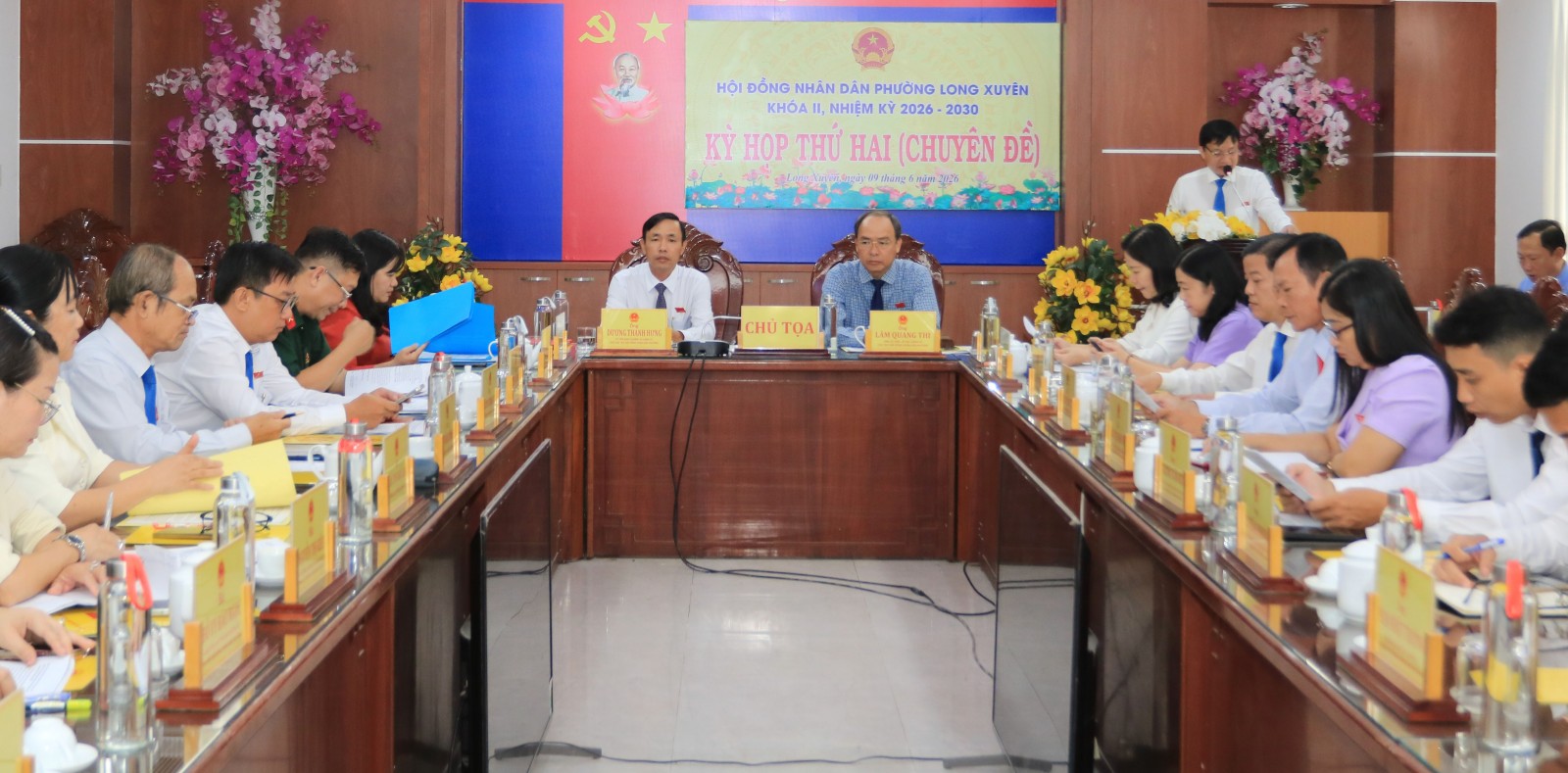 HĐND phường Long Xuyên khóa II, nhiệm kỳ 2026 - 2031 họp chuyên đề Quang cảnh kỳ họp