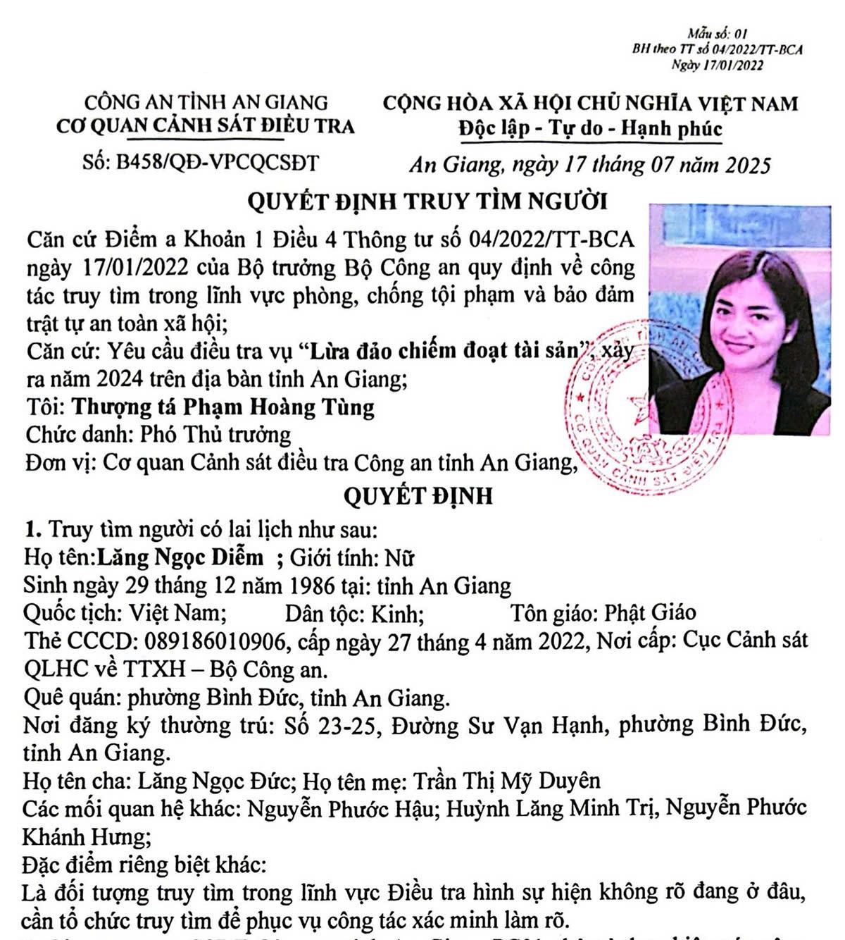 An Giang: Truy tìm người liên quan vụ “Lừa đảo chiếm đoạt tài sản”