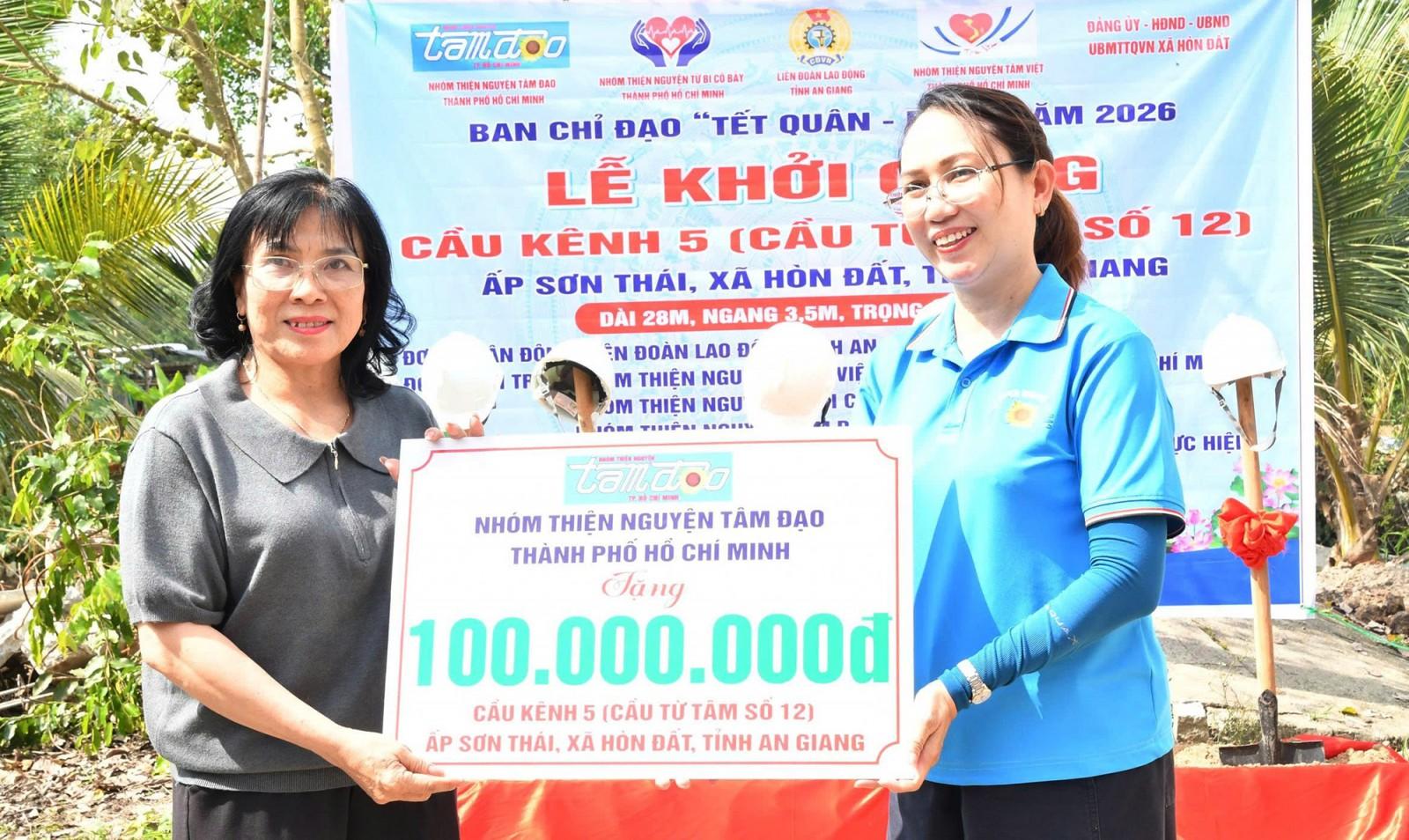 Liên đoàn Lao động tỉnh An Giang vận động xây cầu giao thông ở xã Hòn Đất