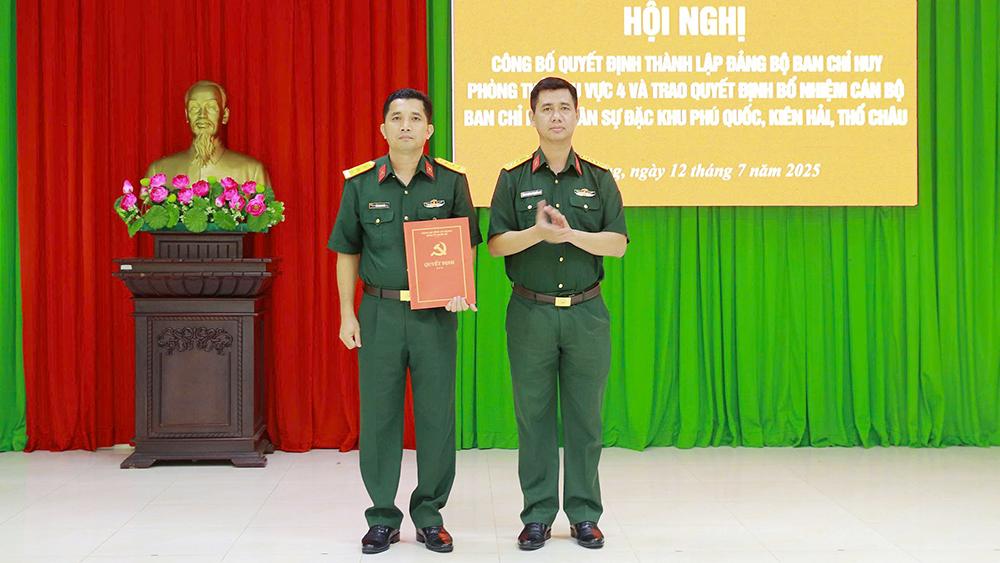 Công bố thành lập Đảng bộ Ban Chỉ huy phòng thủ khu vực 4 đặc khu Phú Quốc
