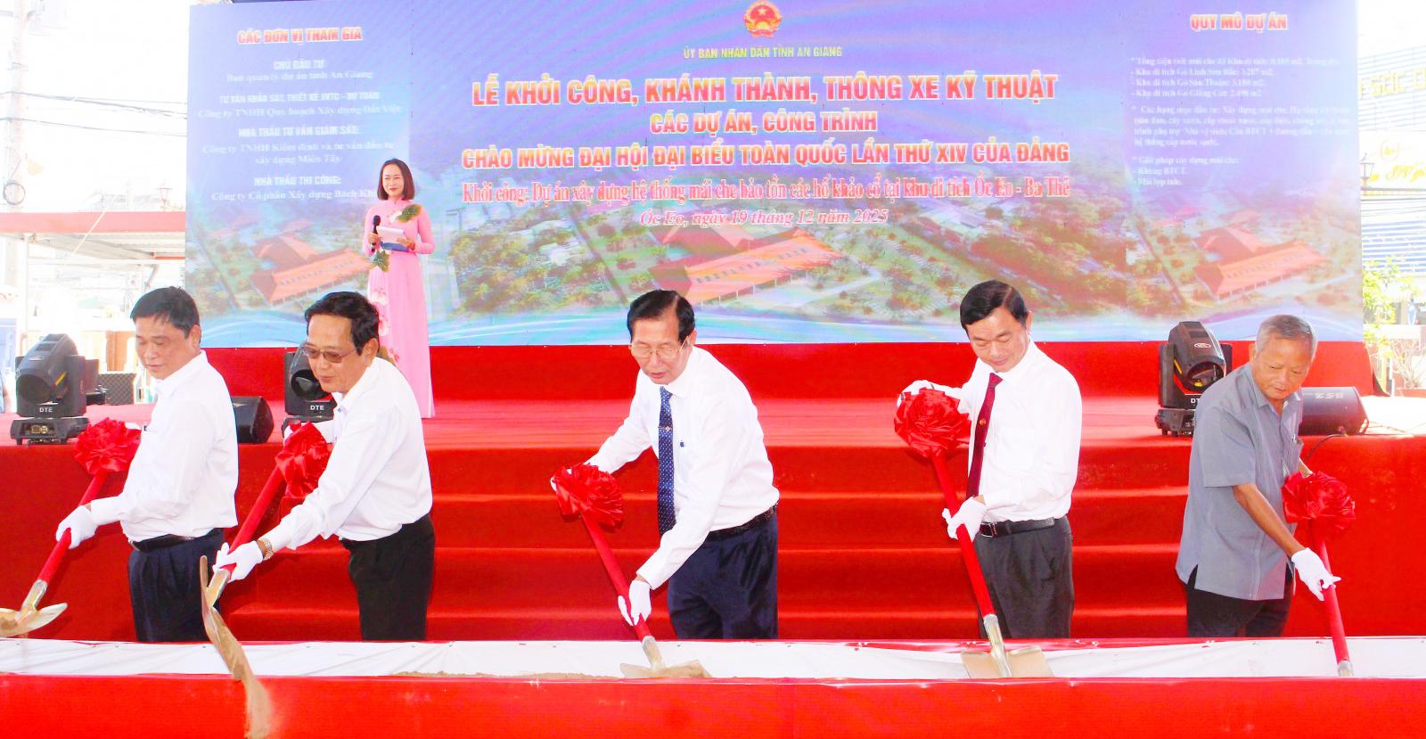 Khởi công Dự án mái che bảo tồn các hố khảo cổ tại Di tích quốc gia đặc biệt Óc Eo - Ba Thê