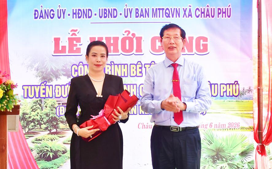 Xã Châu Phú khởi công bê tông hóa tuyến đường Bắc Chủ Mỹ