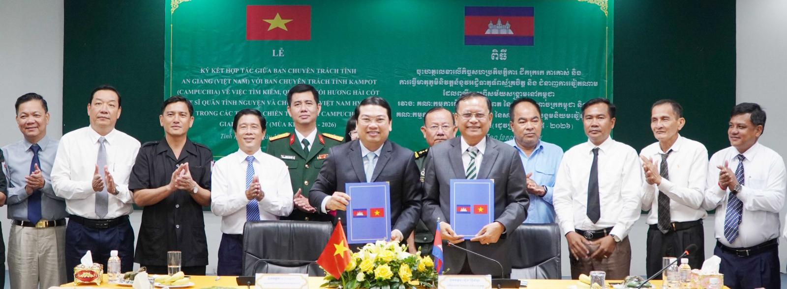 An Giang ký kết tìm kiếm hài cốt liệt sĩ hy sinh tại tỉnh Kampot