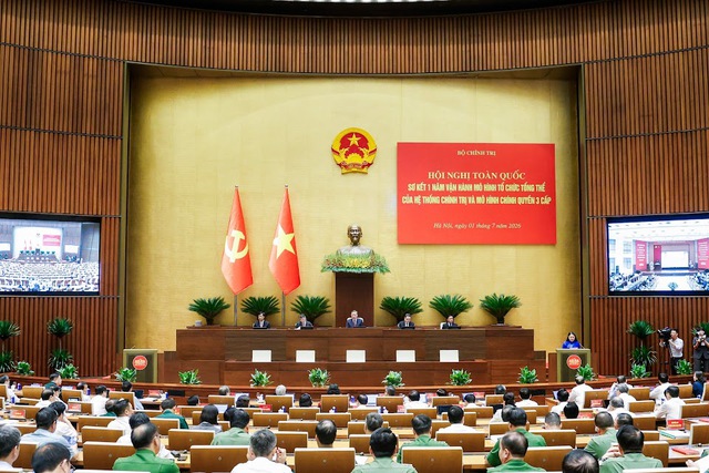 VPCP dự Hội nghị sơ kết 1 năm vận hành mô hình tổ chức tổng thể của hệ thống chính trị, mô hình chính quyền 3 cấp- Ảnh 1.