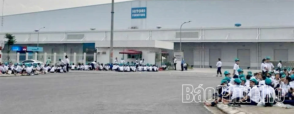 Phú Thọ: Hơn 1.200 công nhân Công ty Nitori ngừng việc tập thể đòi tiền thưởng