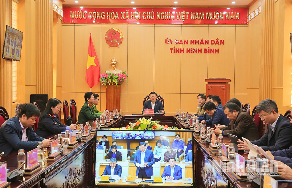 Các đại biểu dự Phiên họp tại điểm cầu tỉnh Ninh Bình.