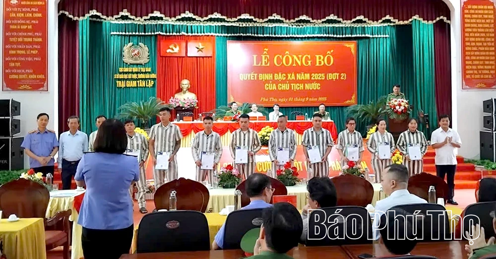 308 phạm nhân tại Trại giam Tân Lập được đặc xá