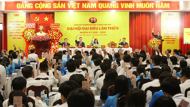 Ðại hội đại biểu Đảng bộ Trường Đại học Y Dược Cần Thơ nhiệm kỳ 2025-2030 thành công tốt đẹp
