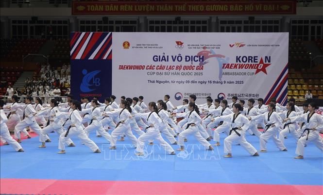 Thái Nguyên: Khai mạc Giải vô địch Taekwondo các câu lạc bộ quốc gia - Cúp Đại sứ Hàn Quốc năm 2025 - Ảnh 1. Thái Nguyên: Khai mạc Giải vô địch Taekwondo các câu lạc bộ quốc gia - Cúp Đại sứ Hàn Quốc năm 2025 - Ảnh 1.