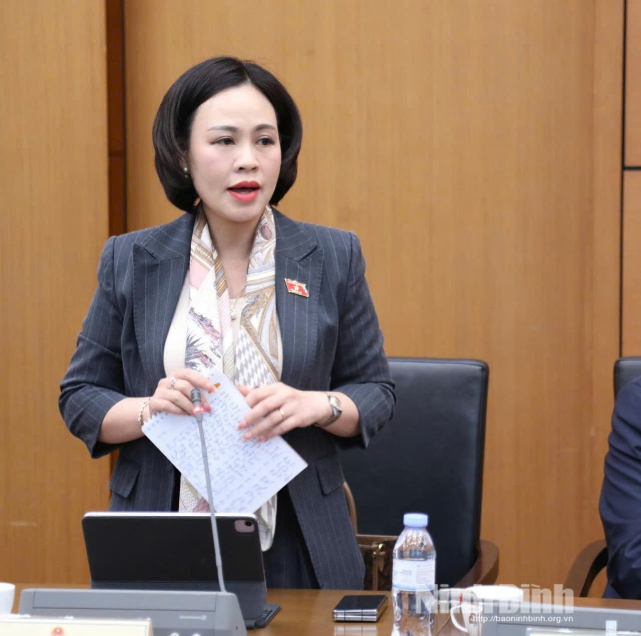 Đồng chí Trần Thị Hồng Thanh, Tỉnh ủy viên, Phó Trưởng Đoàn ĐBQH tỉnh Ninh Bình.