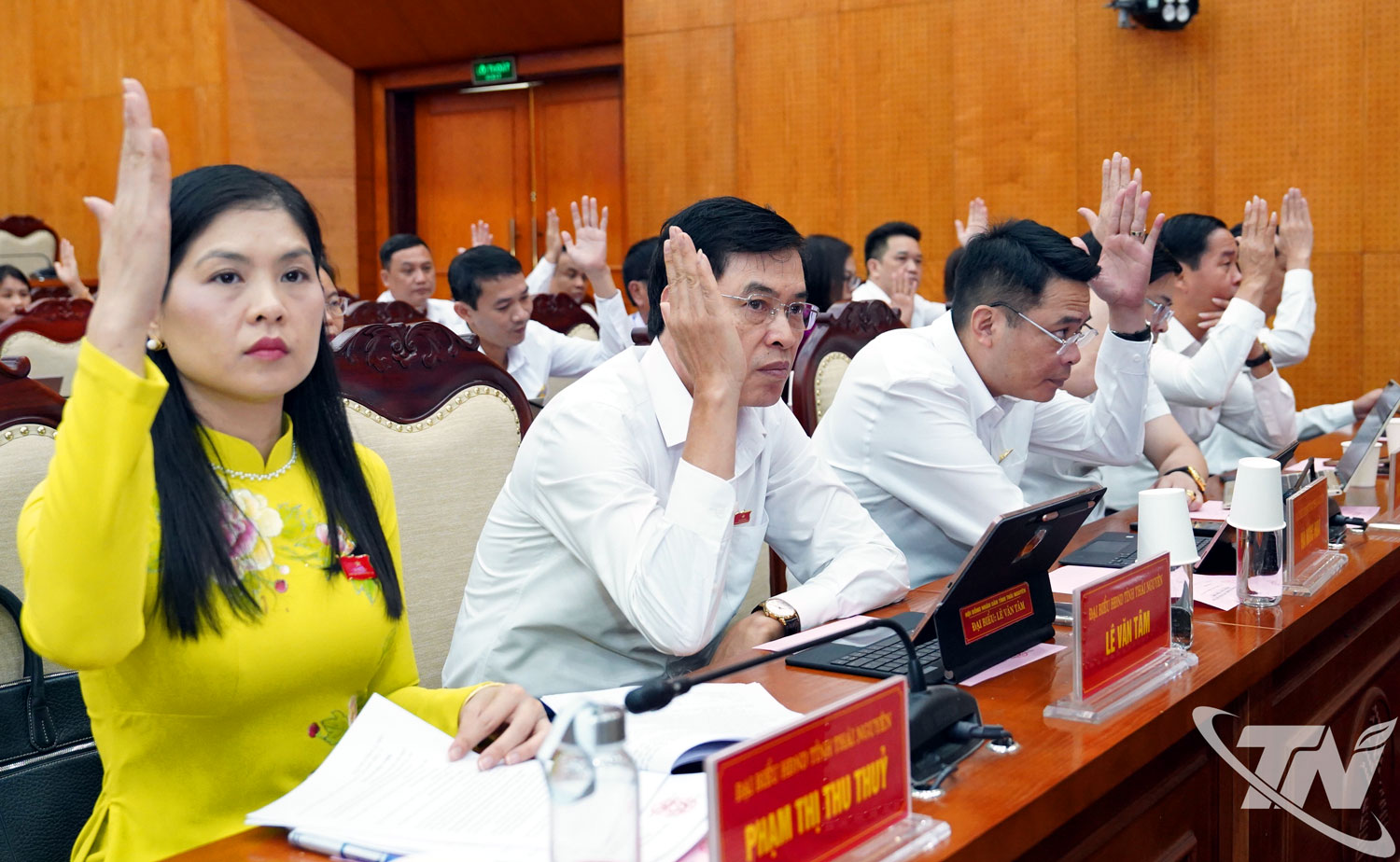 Các đại biểu biểu quyết thông qua các nghị quyết tại Kỳ họp.