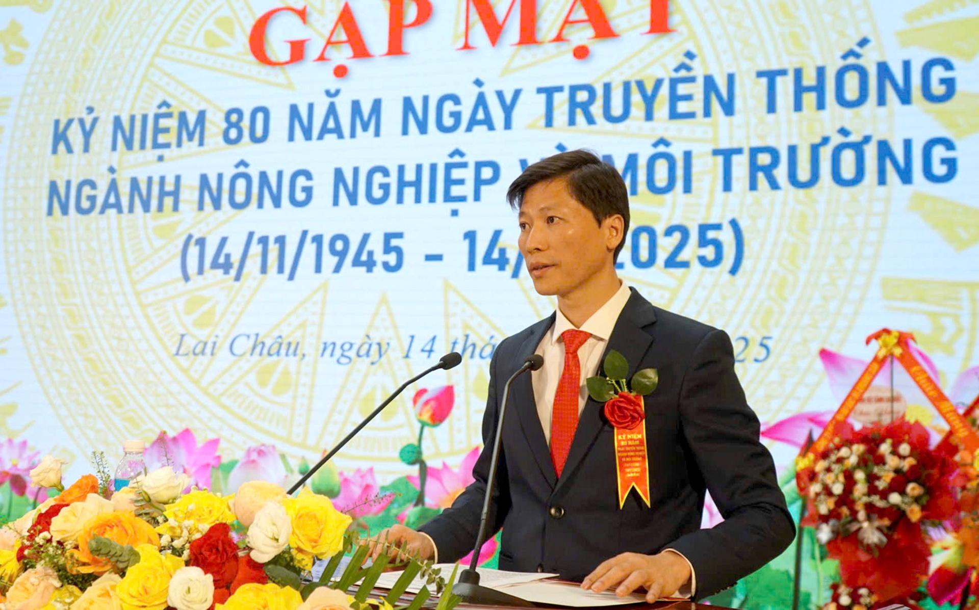 Đồng chí Bùi Huy Phương - Tỉnh ủy viên, Giám đốc Sở Nông nghiệp và Môi trường ôn lại chặng đường 80 năm ngày truyền thống ngành.