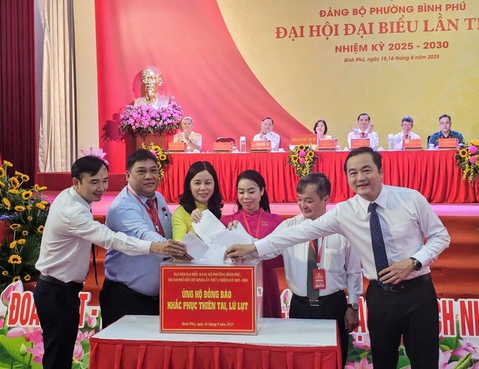 Phát động ủng hộ đồng bào khắc phục thiên tai, lũ lụt tại đại hội