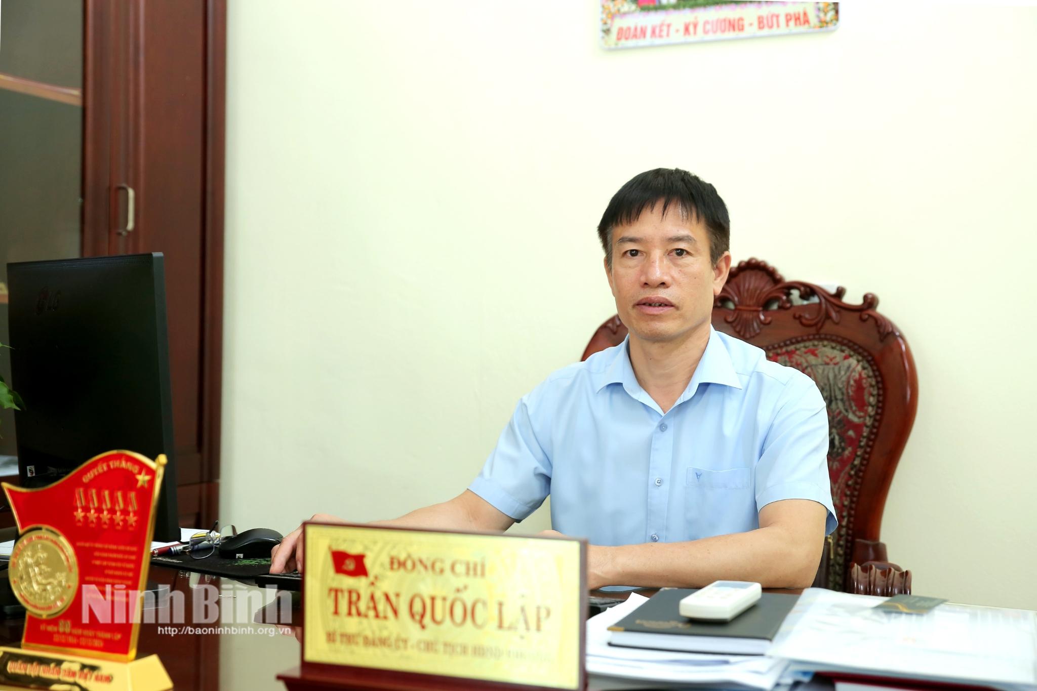 Đồng chí Trần Quốc Lập, Bí thư Đảng ủy, Chủ tịch HĐND phường Mỹ Lộc, tỉnh Ninh Bình.