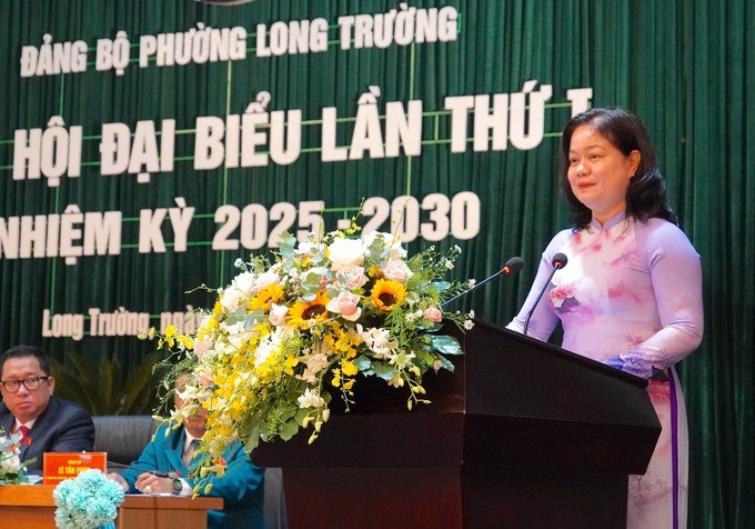 Đồng chí Nguyễn Thị Mỹ Hằng phát biểu chỉ đạo (Ảnh SGGP)