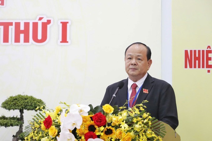 Bí thư Đảng ủy phường An Phú Đông Nguyễn Minh Chánh phát biểu (Ảnh SGGP)