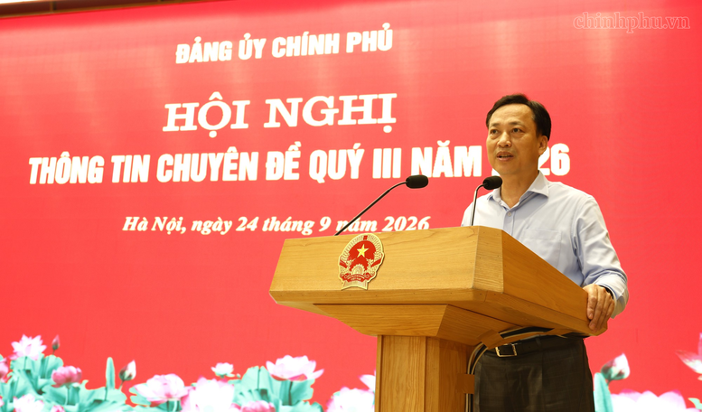 Phó Bí thư Đảng ủy Chính phủ Lại Xuân Lâm phát biểu chỉ đạo tại Hội nghị - Ảnh: chinhphu.vn/Diệu Anh    