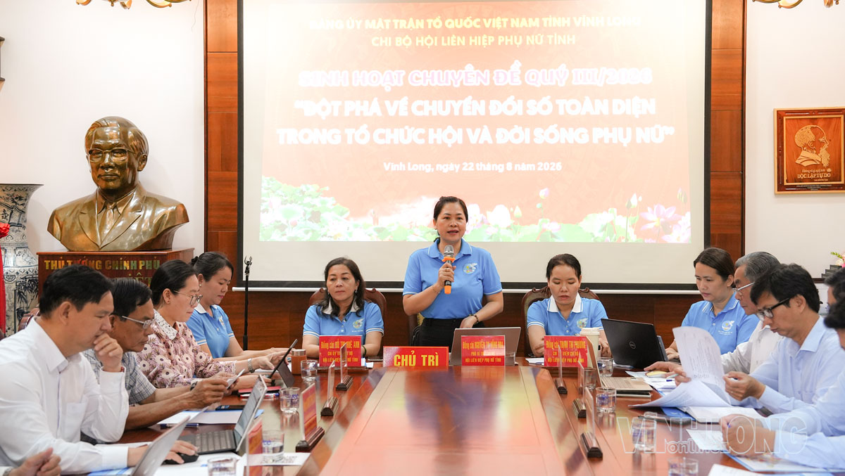 Chi bộ Hội LHPN tỉnh sinh hoạt chuyên đề với chủ đề “Đột phá về chuyển đổi số toàn diện trong tổ chức Hội và đời sống phụ nữ”.