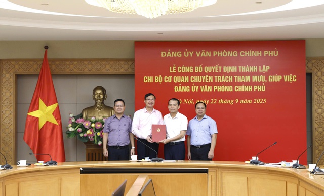 Thành lập Chi bộ cơ quan chuyên trách tham mưu, giúp việc Đảng ủy VPCP- Ảnh 1.
