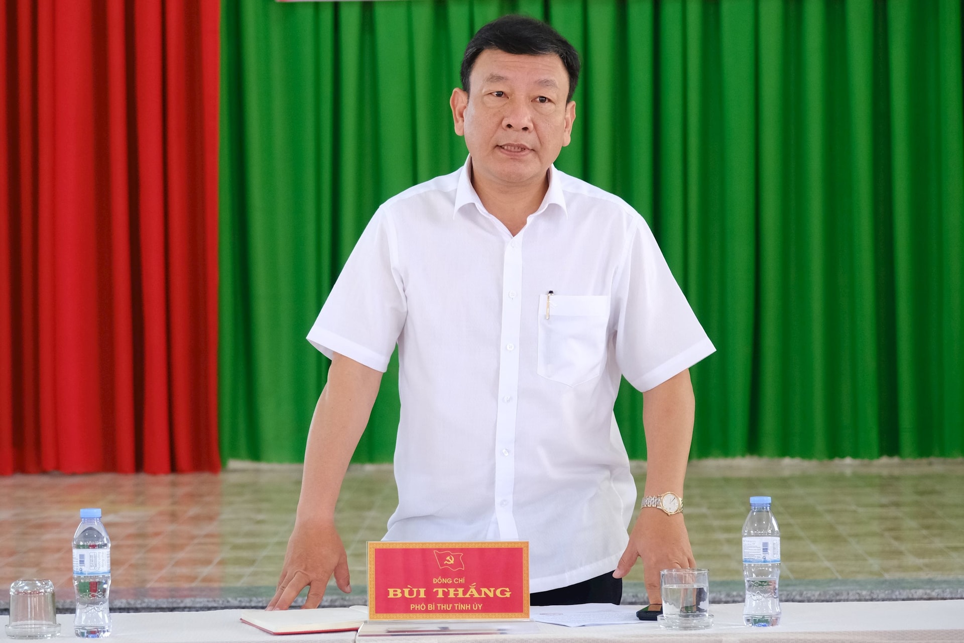 Phó Bí thư Tỉnh ủy Lâm Đồng Bùi Thắng phát biểu tại buổi làm việc