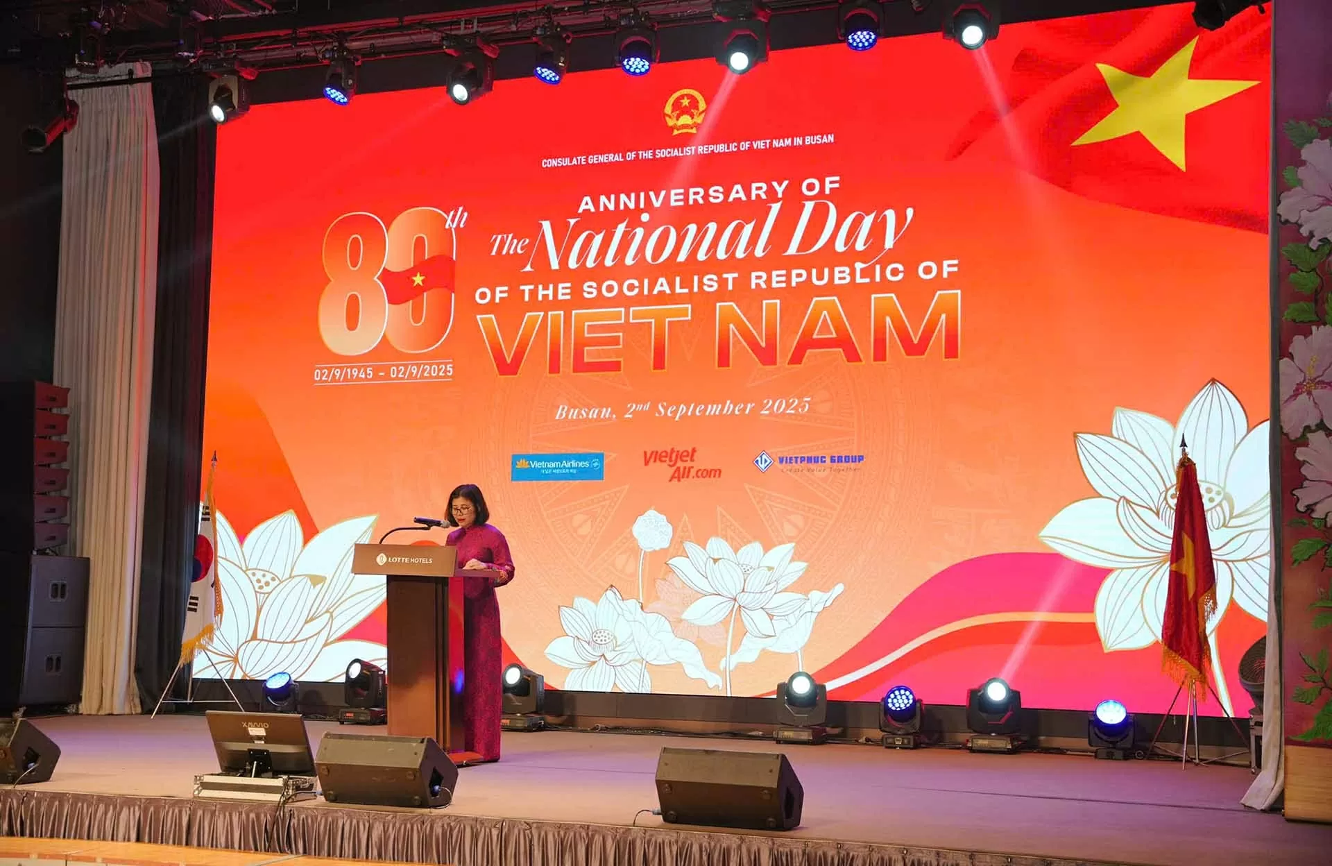 Tổng lãnh sự quán Việt Nam tại Busan tổ chức trọng thể Lễ kỷ niệm 80 năm Quốc khánh 2/9 Tổng lãnh sự quán Việt Nam tại Busan tổ chức trọng thể Lễ kỷ niệm 80 năm Quốc khánh 2/9