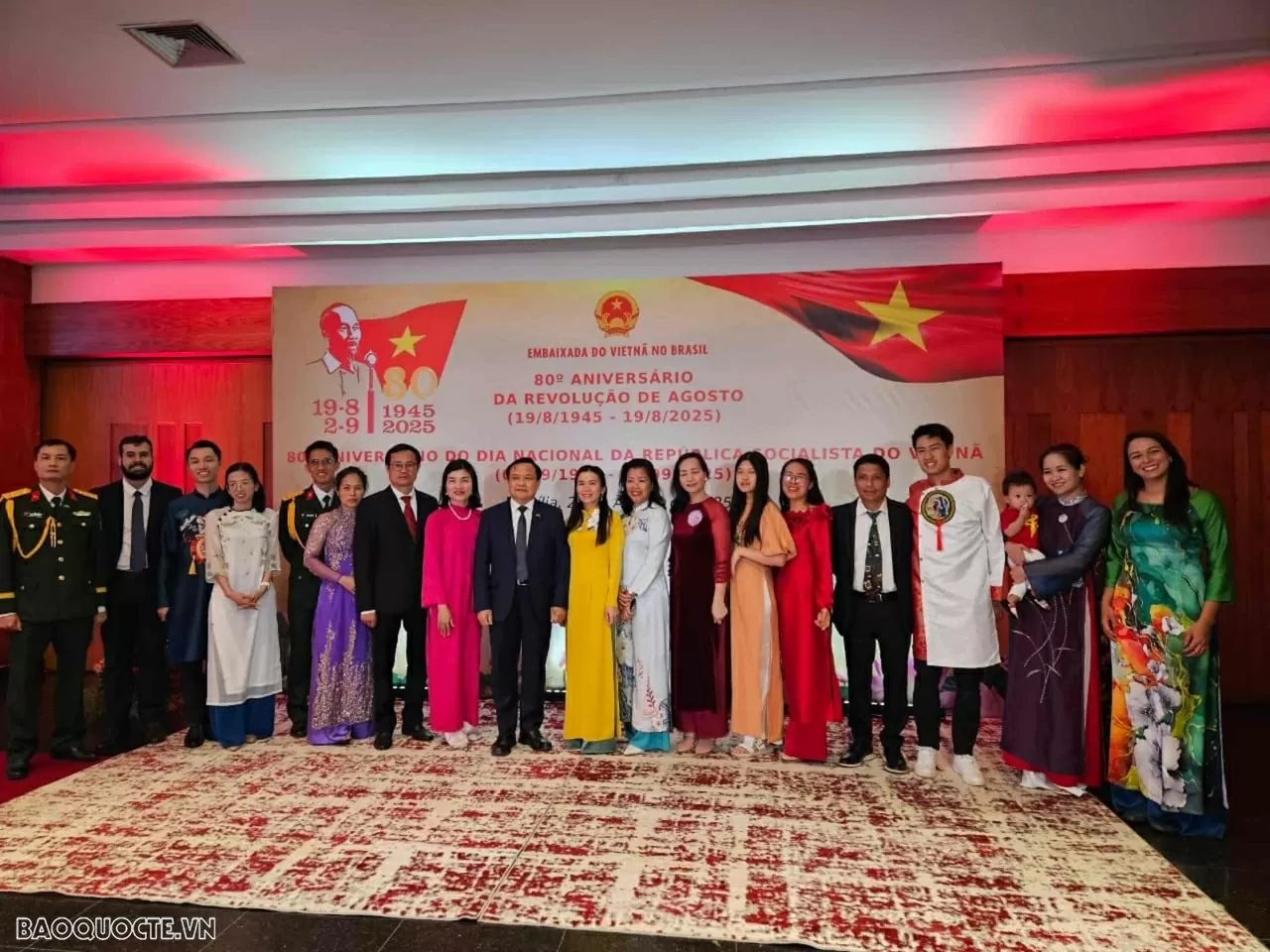 Đại sứ quán Việt Nam tại Brazil long trọng tổ chức Lễ kỷ niệm 80 năm Cách mạng tháng Tám và Quốc khánh Đại sứ quán Việt Nam tại Brazil long trọng tổ chức Lễ kỷ niệm 80 năm Cách mạng tháng Tám và Quốc khánh 2/9