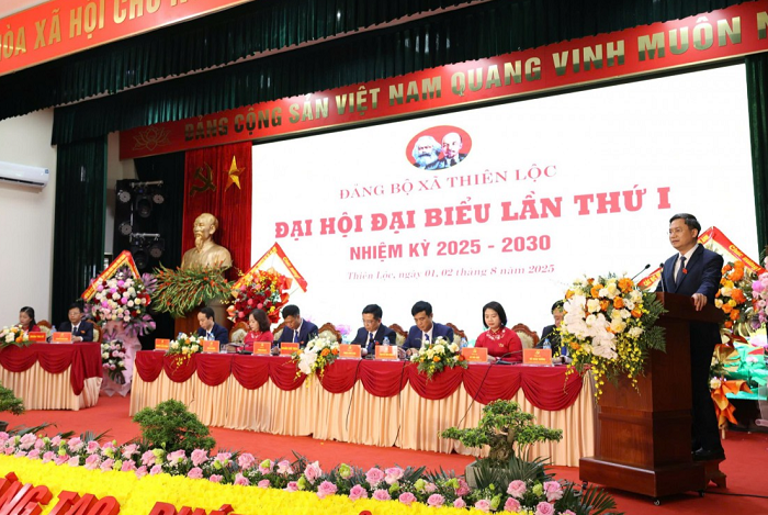 Trưởng ban Tổ chức Thành ủy Hà Nội Hà Minh Hải phát biểu chỉ đạo tại Đại hội.