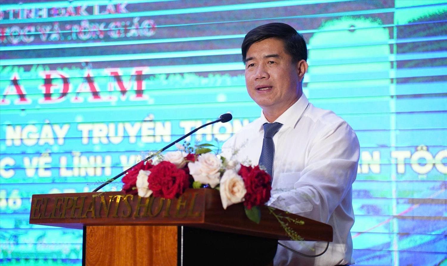 Ông Nguyễn Thiên Văn - Phó Chủ tịch UBND Đắk Lắk phát biểu tại toạ đàm. (Ảnh LH)