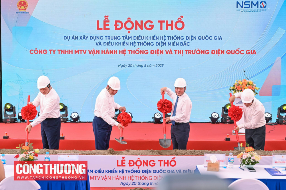 Các đại biểu thực hiện nghi thức động thổ Dự án