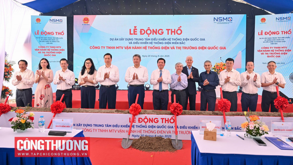 Các đại biểu thực hiện nghi thức động thổ Dự án