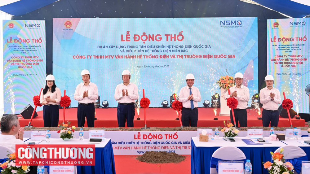 Các đại biểu thực hiện nghi thức động thổ Dự án