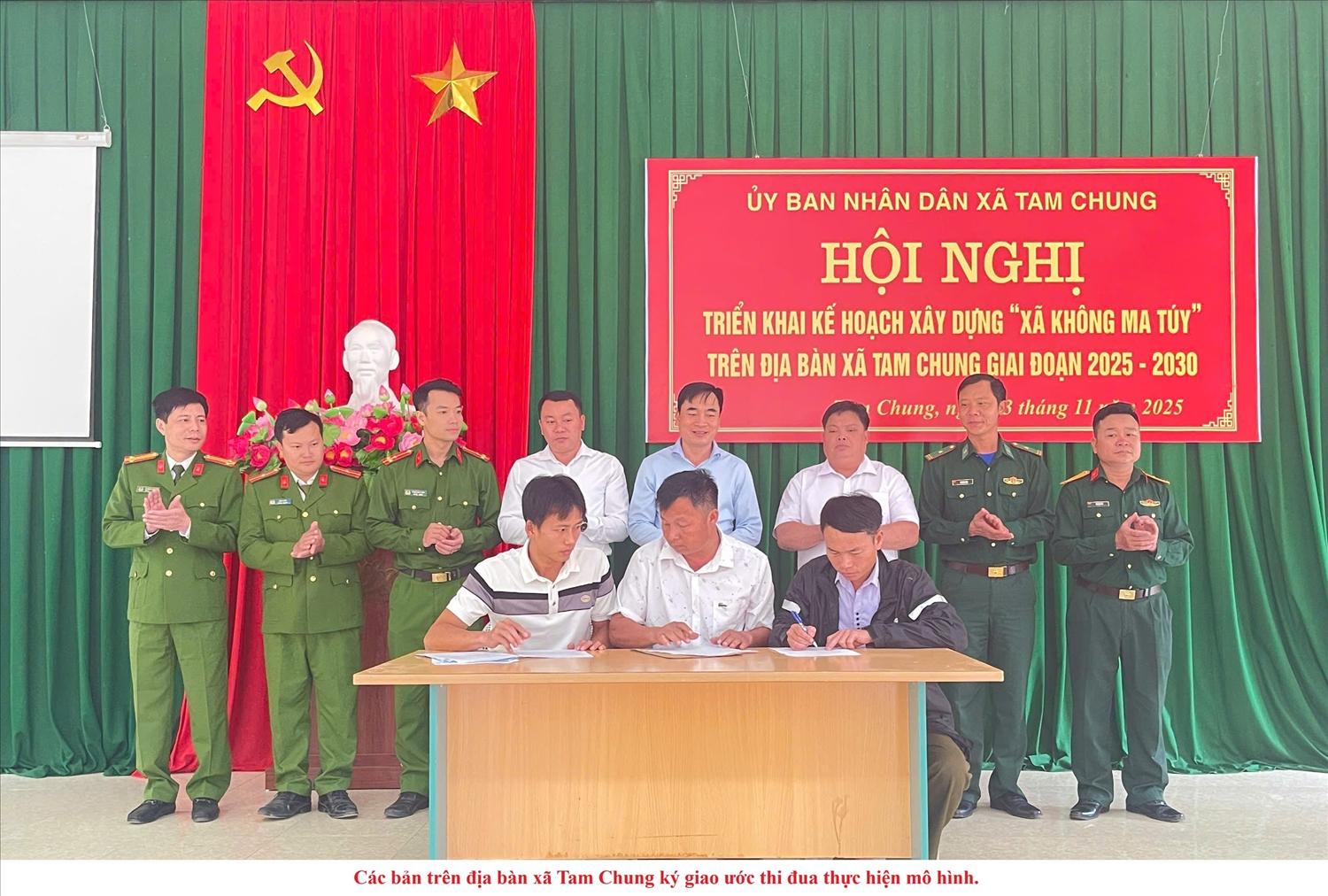 Tam Chung đẩy mạnh công tác tuyên truyền về phòng, chống ma túy; các đoàn thể và các bản đã ký cam kết xây dựng xã Tam Lư không ma túy giai đoạn 2025–2030. Tam Chung đẩy mạnh công tác tuyên truyền về phòng, chống ma túy; các đoàn thể và các bản đã ký cam kết xây dựng xã Tam Lư không ma túy giai đoạn 2025–2030.