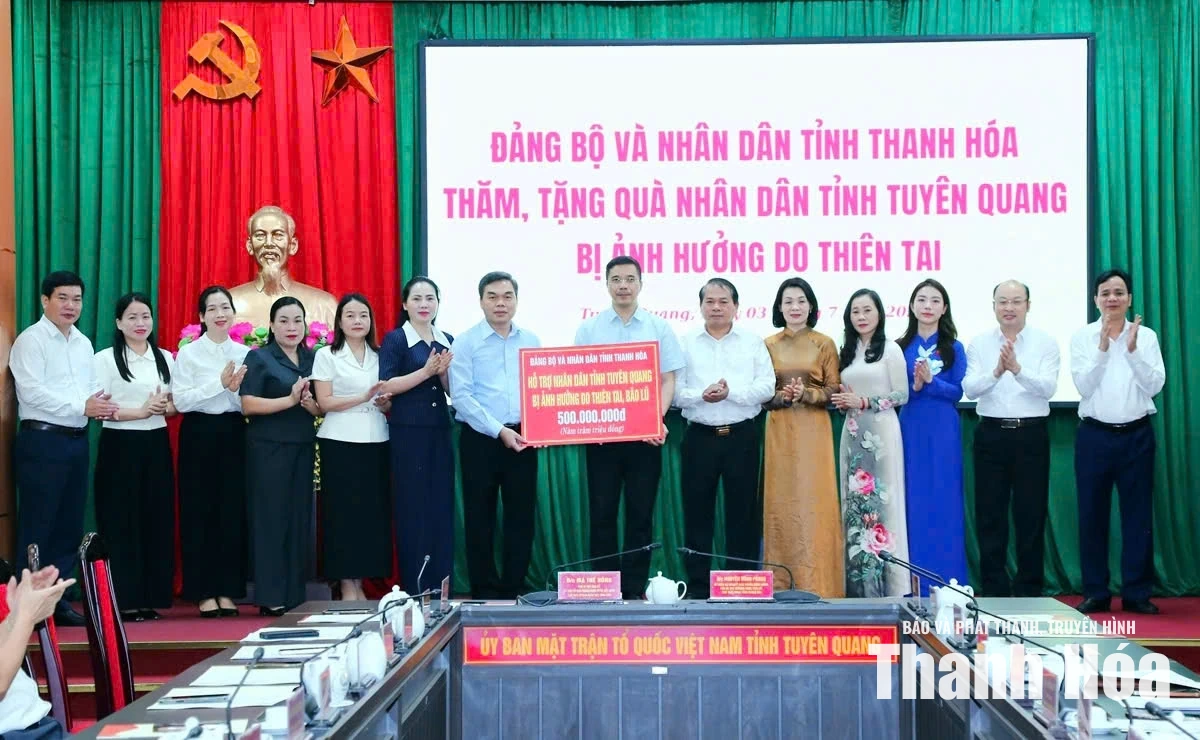 Thanh Hóa hỗ trợ 500 triệu đồng giúp người dân tỉnh Tuyên Quang khắc phục hậu quả thiên tai