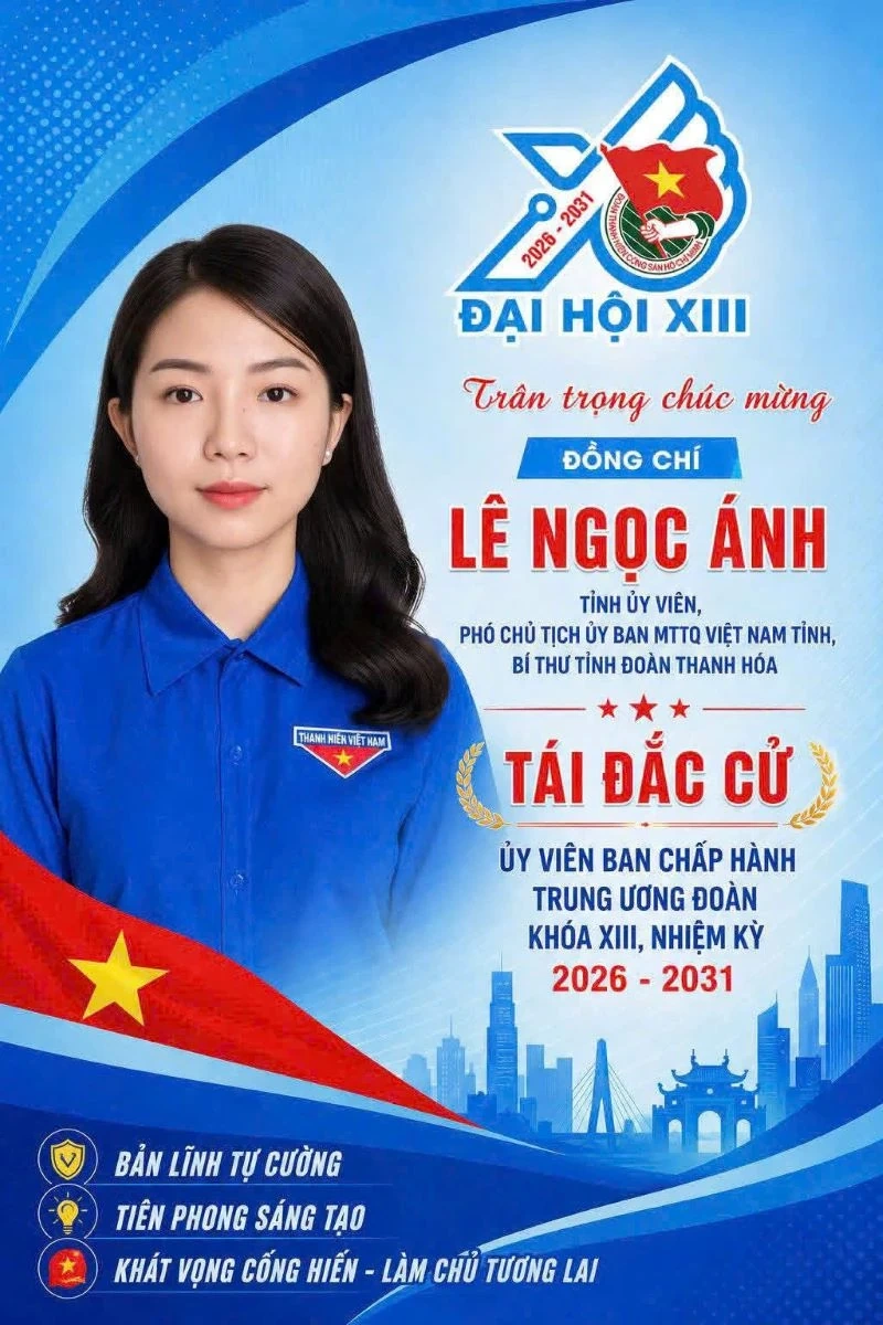 Bí thư Tỉnh đoàn Thanh Hóa Lê Ngọc Ánh tái cử Ủy viên Ban Chấp hành Trung ương Đoàn