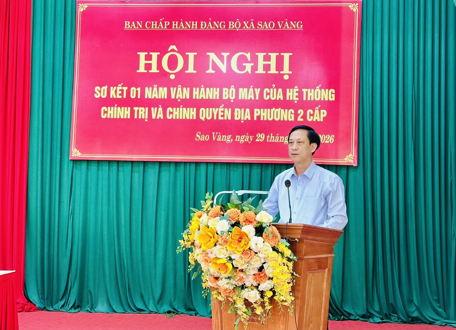 Xã Sao Vàng sơ kết 1 năm thực hiện chính quyền địa phương 2 cấp
